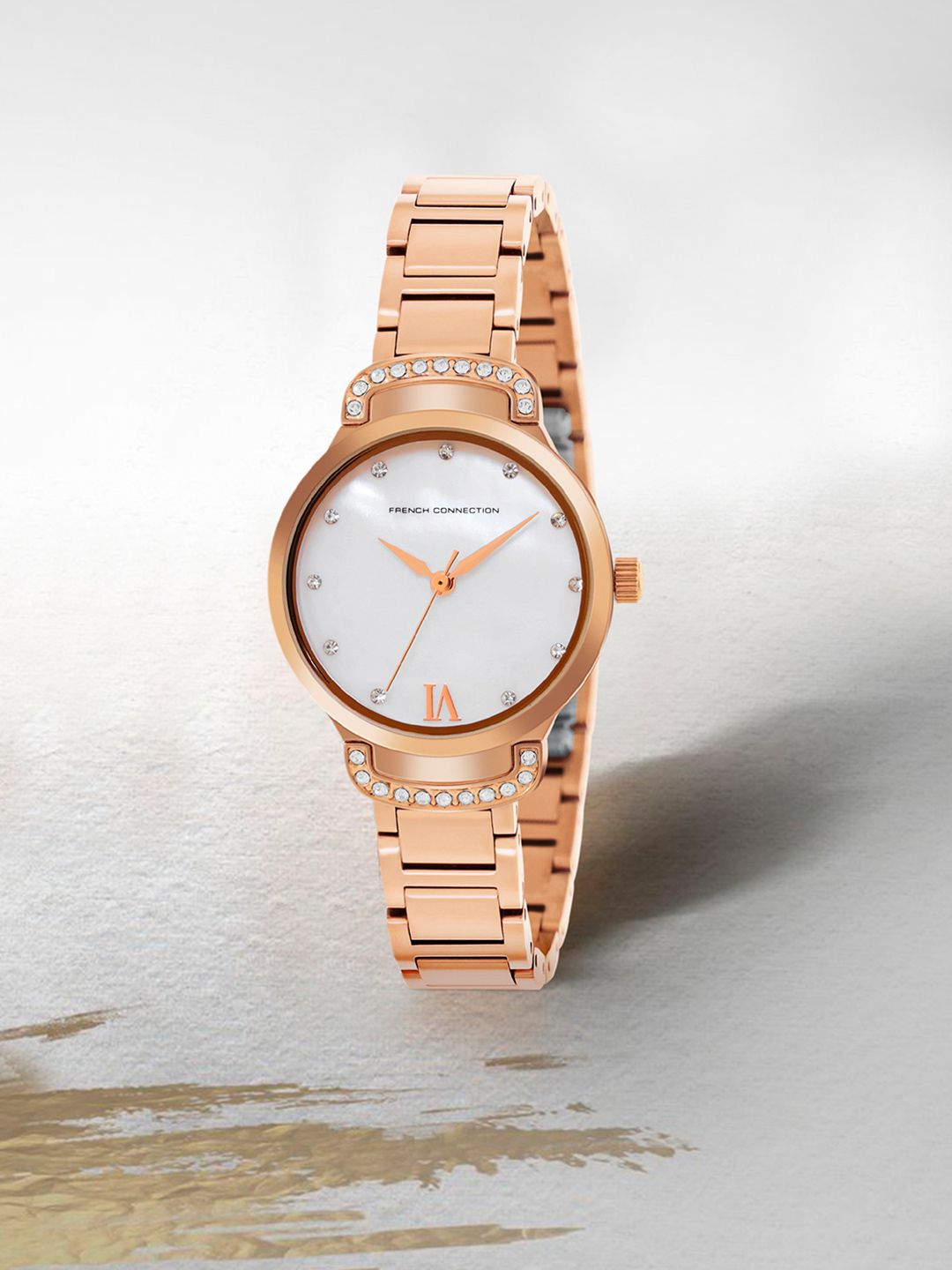 Sambungan Perancis Wanita Dial & Tali Gelang Keluli Stainless Watch FCH7RGM