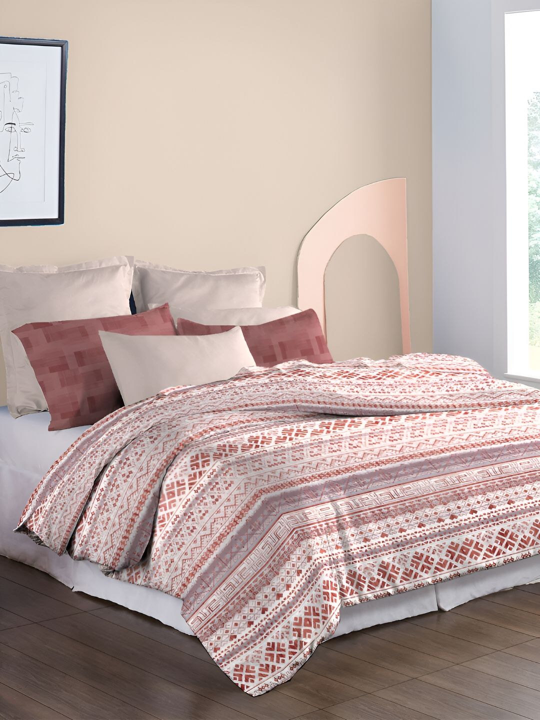 TRIDENT Adam Soft Comfort Flat 210TC King Cotton Bedsheet Set