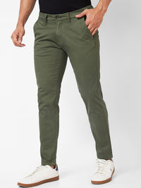 SPYKAR Men Slim Fit Mid Rise Cotton Trousers