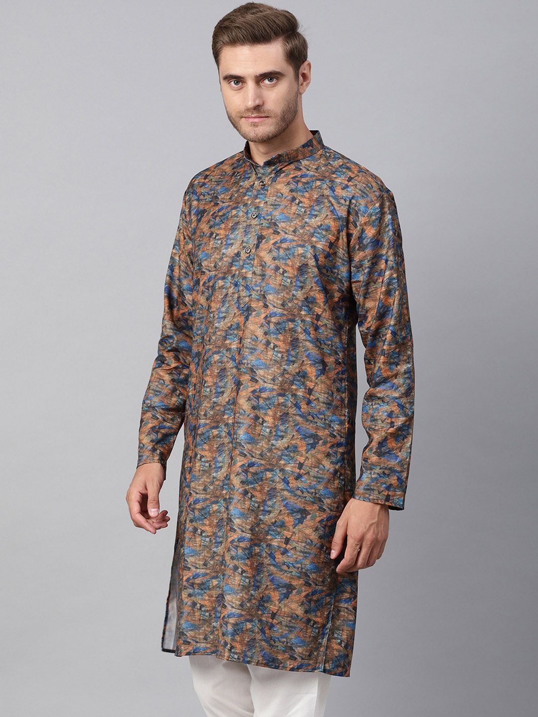 SOJANYA Lelaki Multicolored Printed Straight Kurta