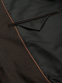 Raymond Men Brown Slim Fit Self Design Single-Breasted Formal Blazer