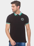 Being Human Men Black Pure Cotton Polo Collar T-shirt
