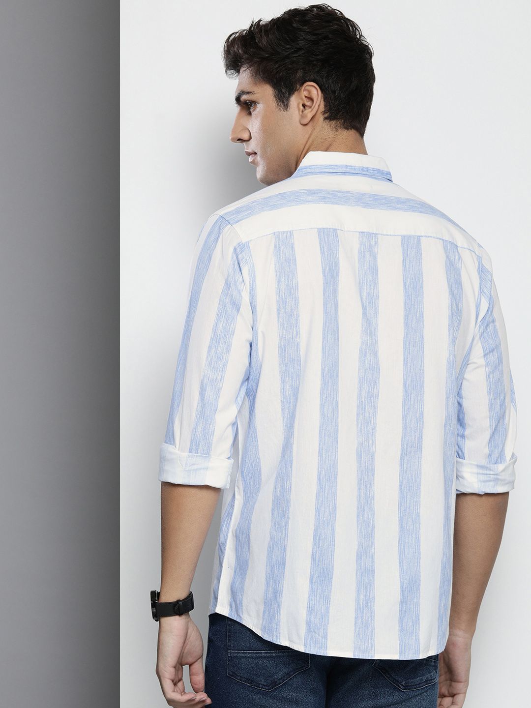 The Indian Garage Co Men Pure Cotton Striped Casual Shirt