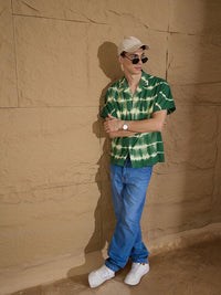 DENNISON Pure Cotton Tie & Dye Oversized Casual Shirt