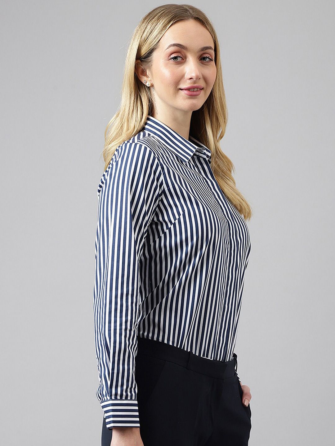 Hancock Striped Spread Collar Pure Cotton Formal Shirt