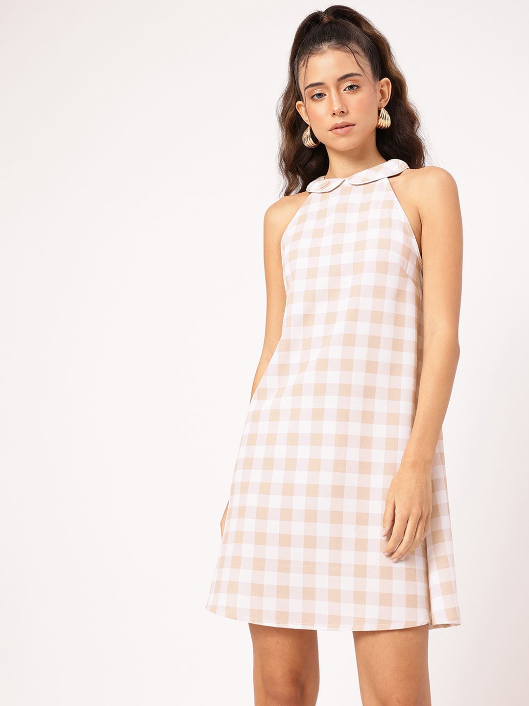 DressBerry Urban Essence Checked Peter-Pan Collar Sheath Dress