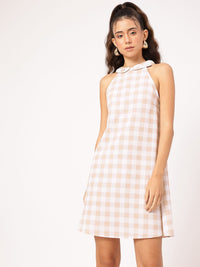DressBerry Urban Essence Checked Peter-Pan Collar Sheath Dress