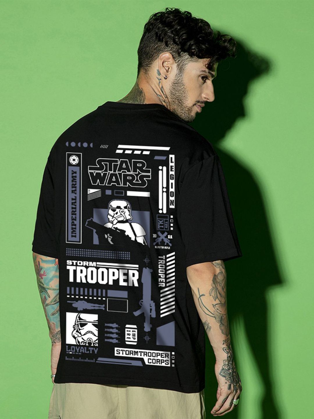 Bewakoof Men Graphic Star Wars Printed Cotton Oversized T-shirt