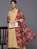 Varanga Regular Silk Crepe Kurta with Trousers & Dupatta
