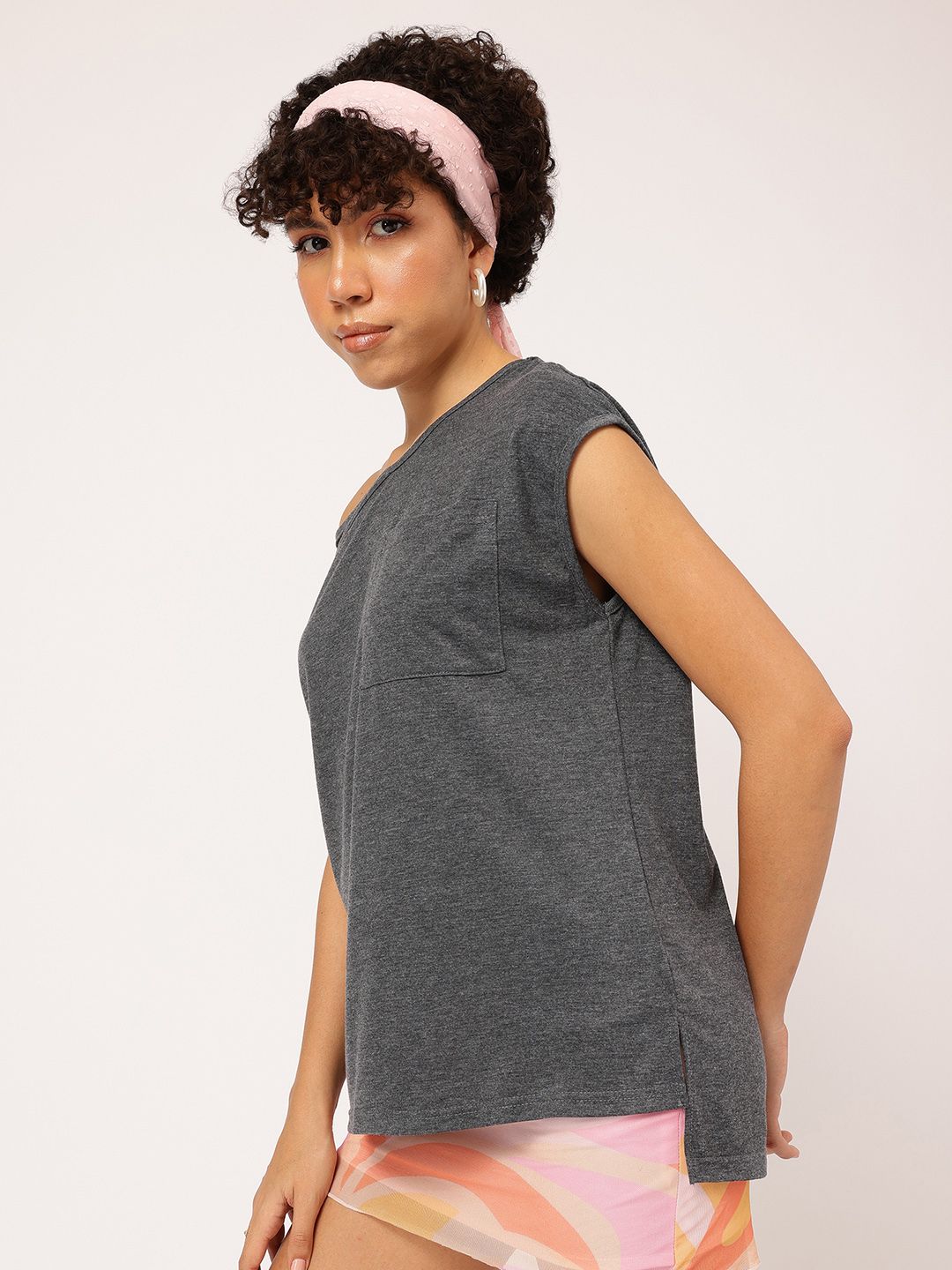 DressBerry Subdued Rock Cut-Out Detail T-shirt