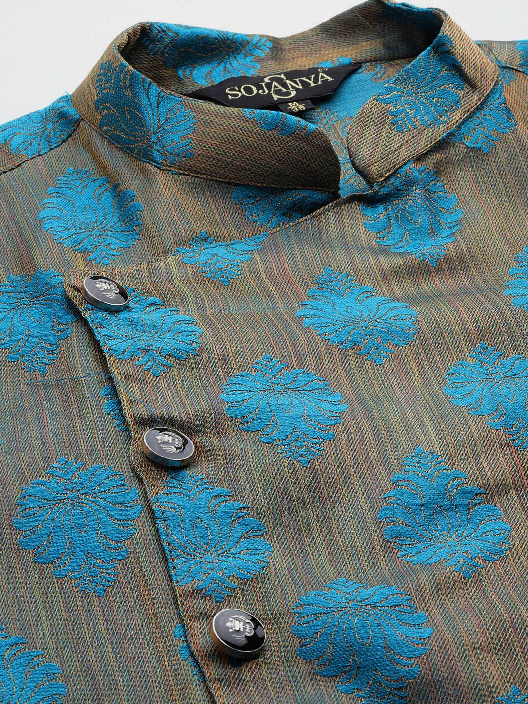 SOJANYA Ethnic Motifs Jacquard Silk Cotton Kurta