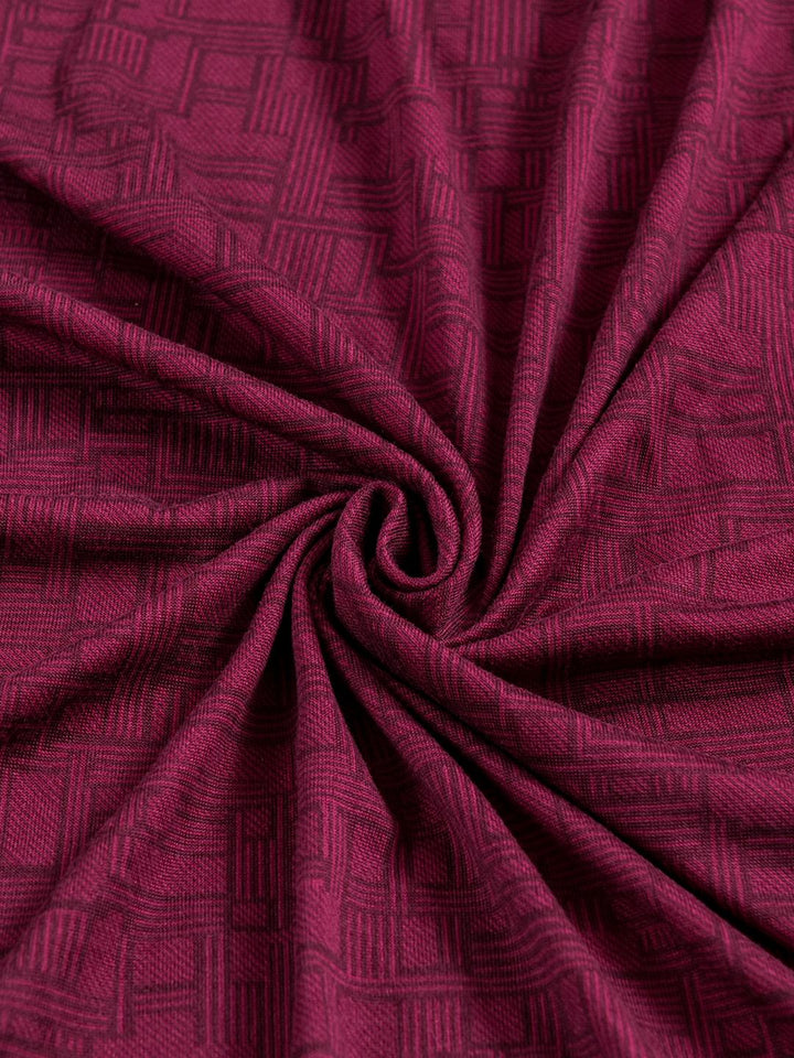 Story@home Maroon Printed 2 Seater Stretchable Sofa Cover With Arms
