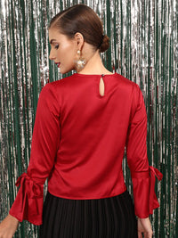 STREET 9 Tie-Up Detail Embellished Top