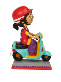 Chumbak Blue &amp; Multicolored Scooty Pai Bobble Head Showpiece