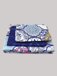 Bombay Dyeing Celebrating India Blue Print 300TC Cotton King Bedsheet & 4 Pillow Cover