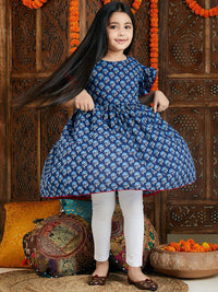VASTRAMAY Girls Floral Printed Anarkali Pure Cotton Kurta