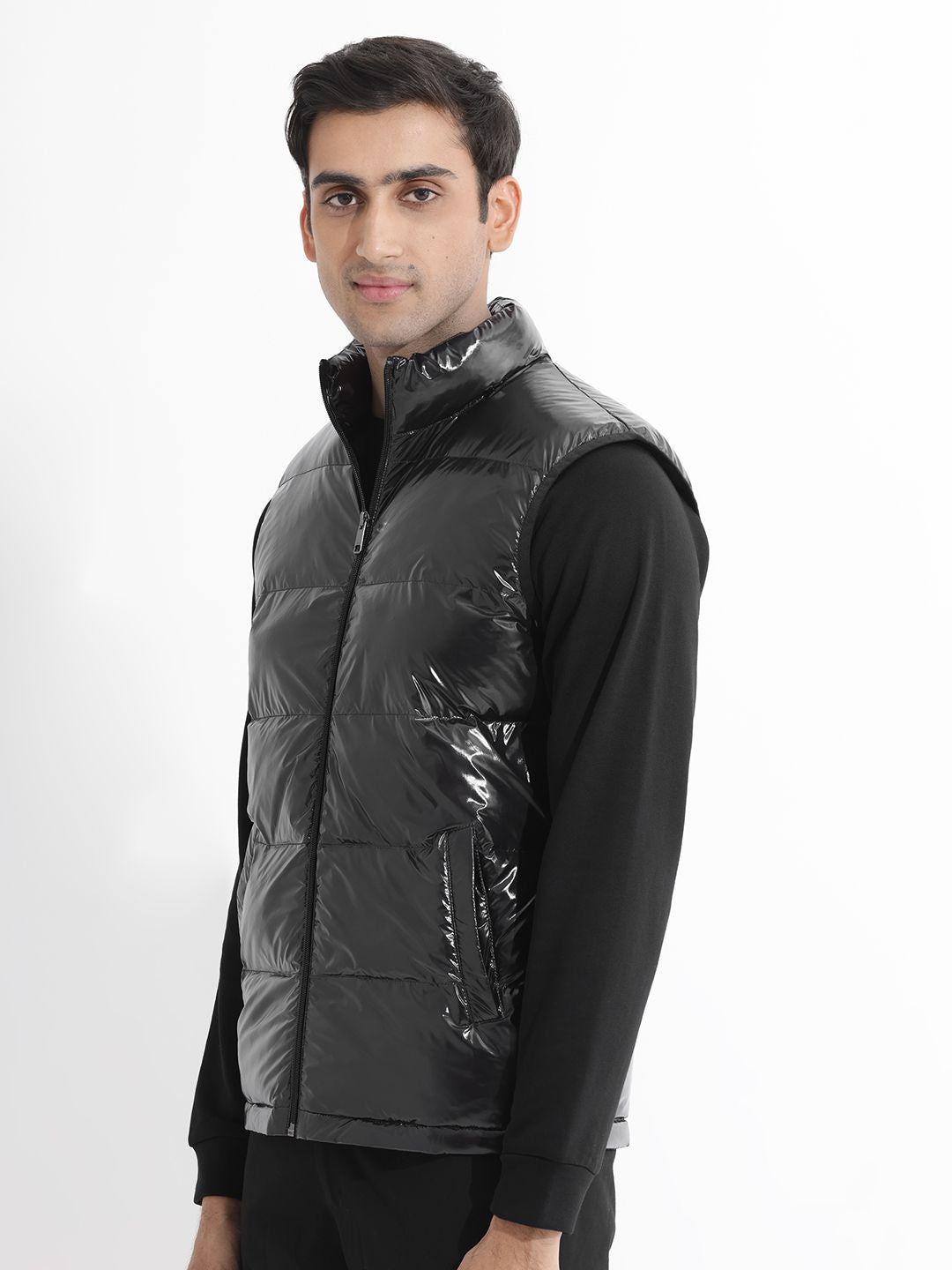 RARE RABBIT Men Cover Puffer Mock Collar Jacket