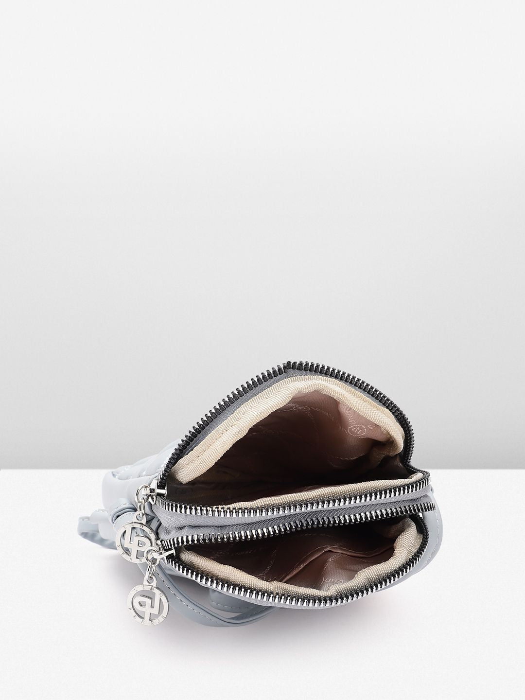 Lino Perros Women Geometric Textured Structured Sling Bag with Quilted Detail