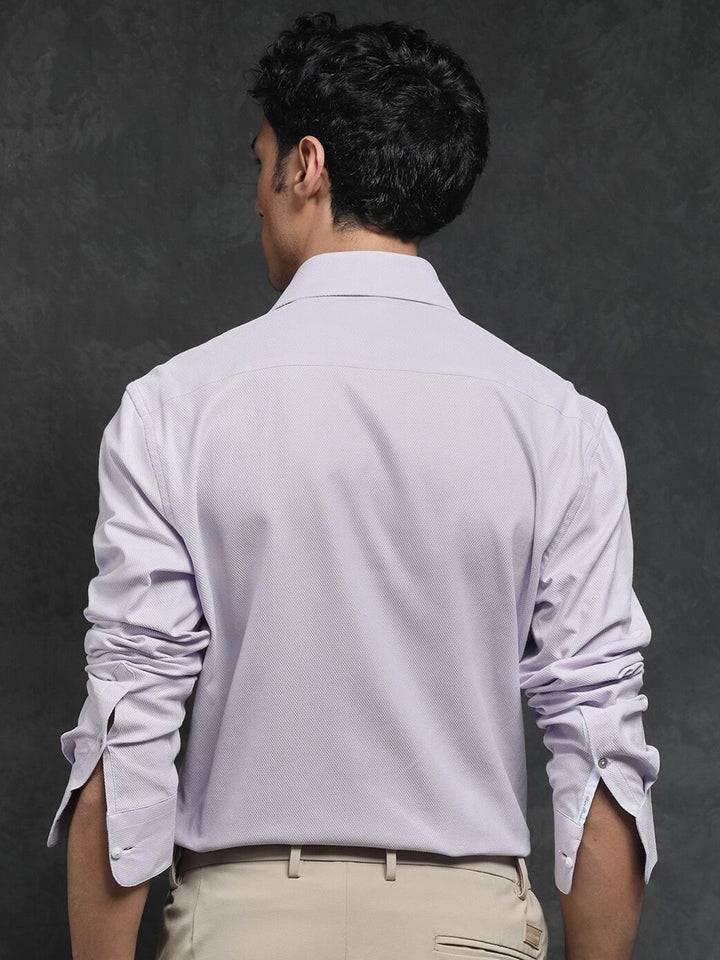 RARE RABBIT Men Comb-1 Slim Fit Textured Cotton Shirt