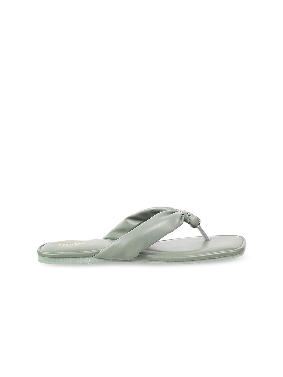 Mochi Women Green T-Strap Flats