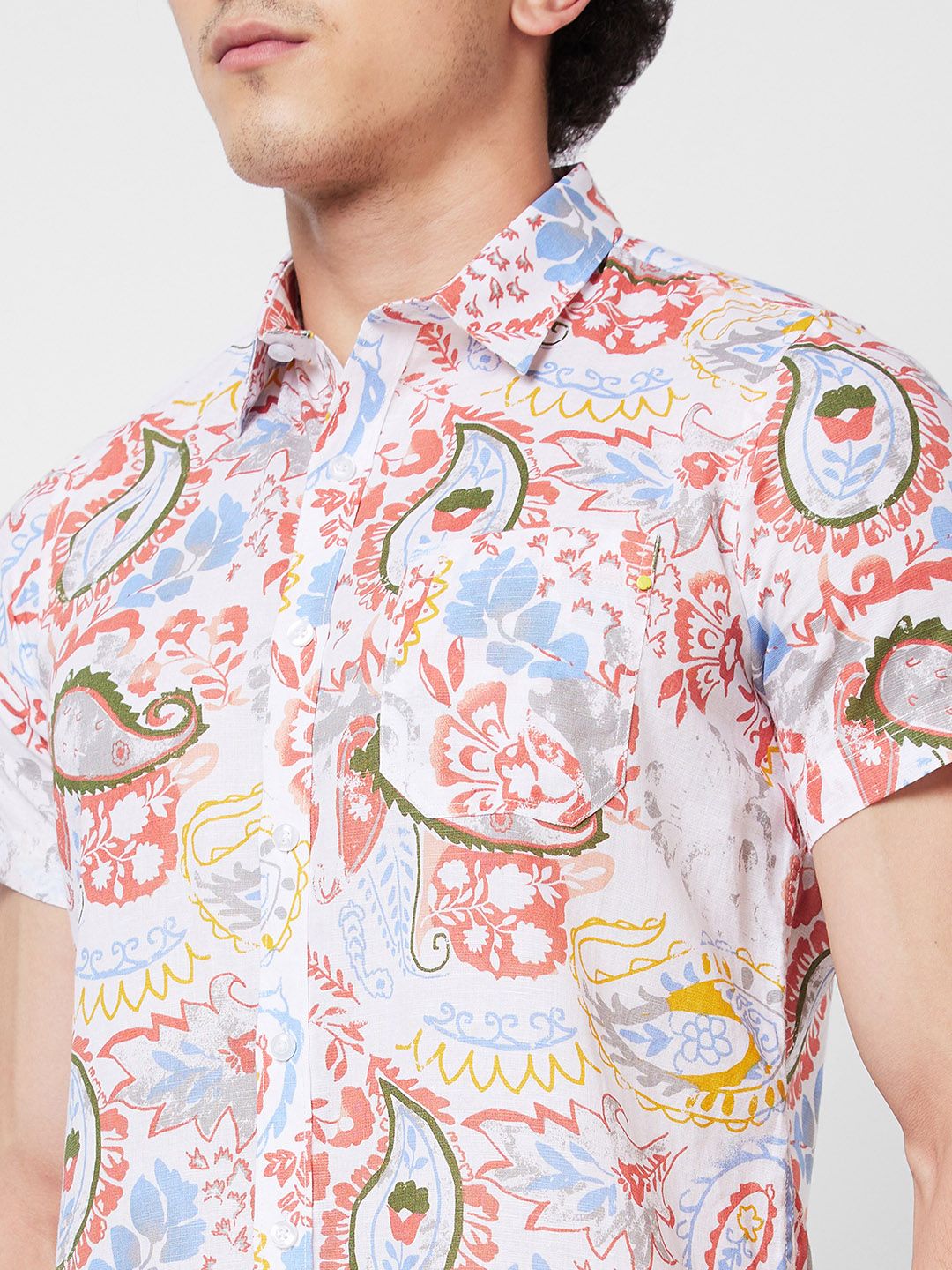 SPYKAR Ethnic Motifs Printed Cotton Casual Shirt