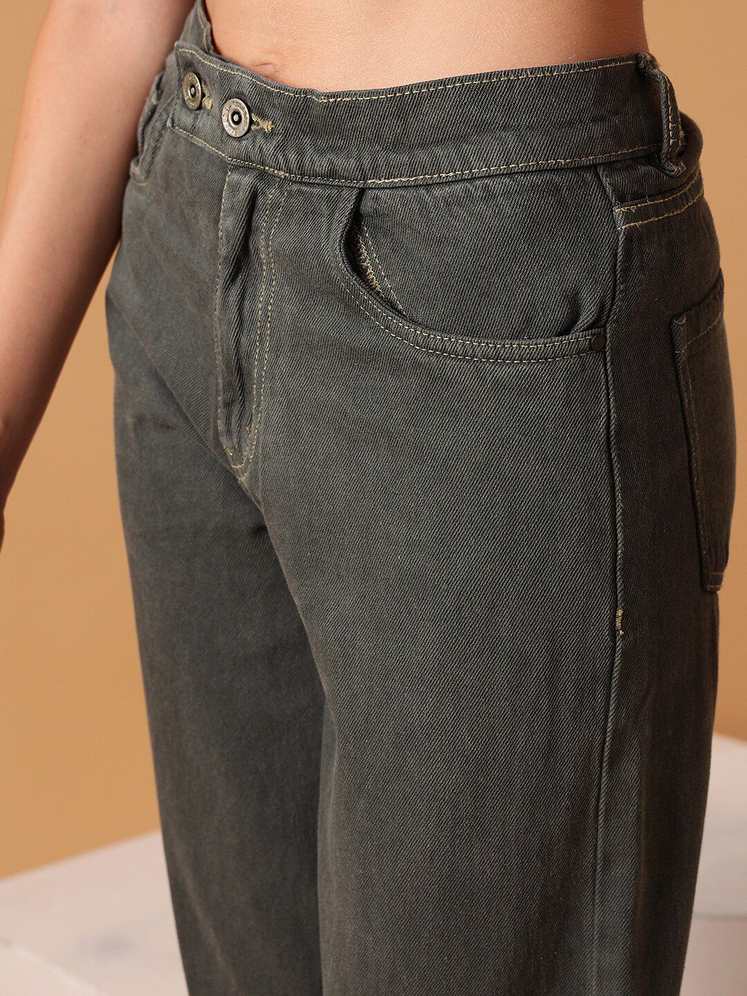 STREET 9 Women Grey Clean Look Comfort Wide Leg Jeans