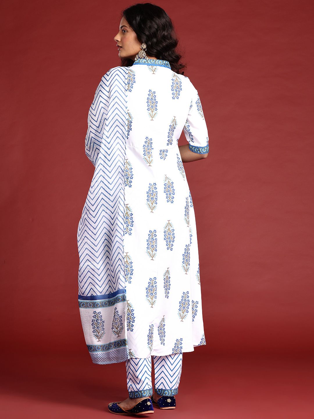 Anouk Women Ethnic Motifs Printed Kurta with Trousers & Dupatta