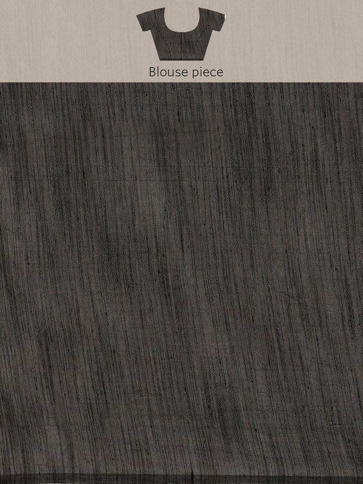 Saree mall Black Floral Linen Blend Banarasi Saree