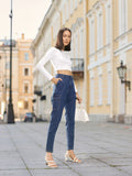 all about you Women Cargo Fit Mid-Rise Stretchable Jeans