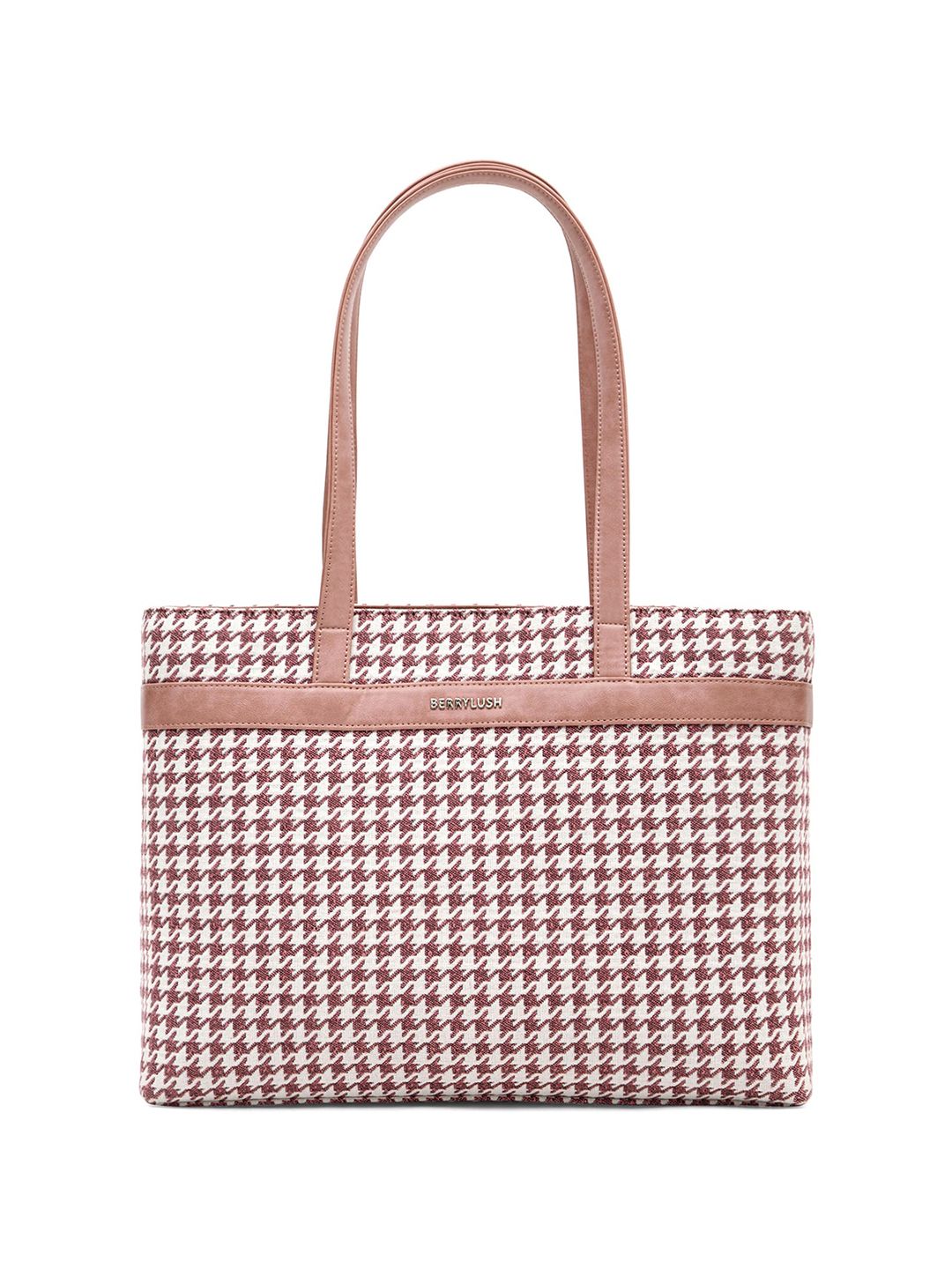 Berrylush Checked Structured Handheld Bag