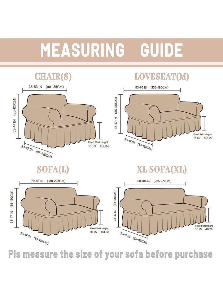 Cortina Beige Self-Design Stretchable 2-Seater Sofa Cover