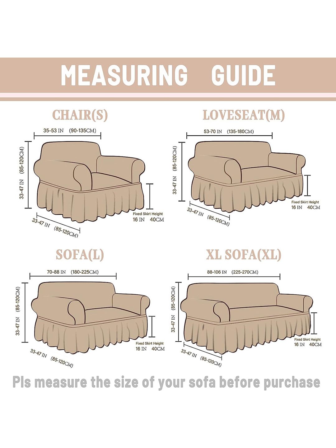 Cortina Beige Self-Design Stretchable 2-Seater Sofa Cover