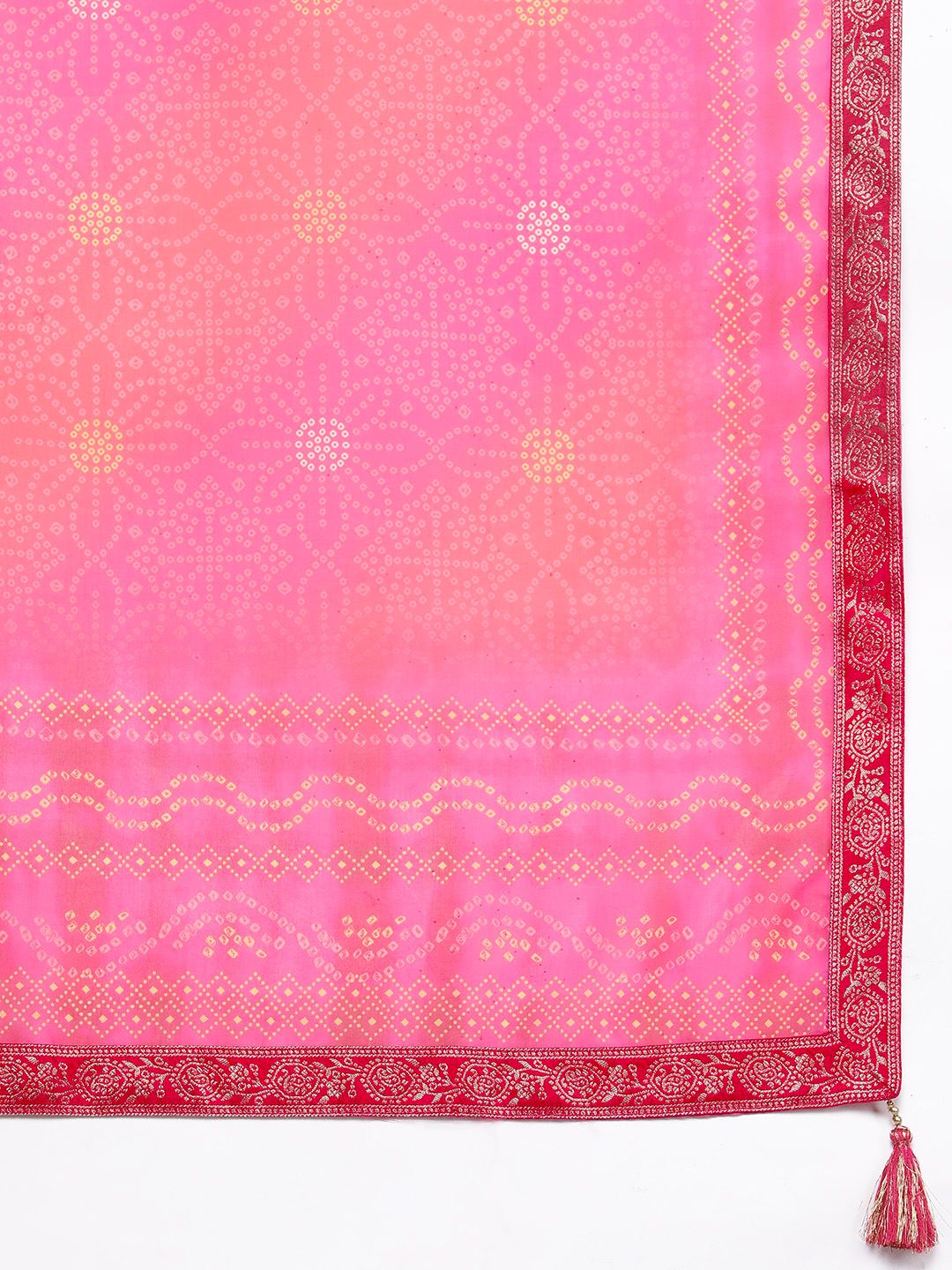 Libas Women Magenta Floral Kurta with Trousers & With Dupatta