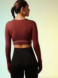 HRX by Hrithik Roshan Rapid Dry Active Goddess Thumb Hole Detail Training Crop T-shirt