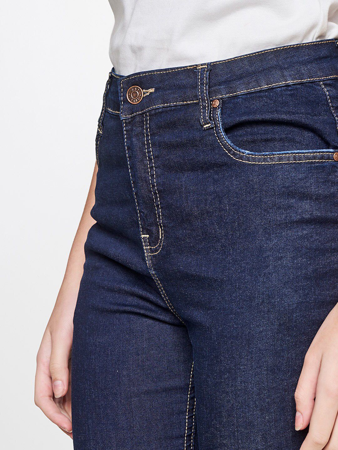 AND Women Blue Skinny Fit Trousers