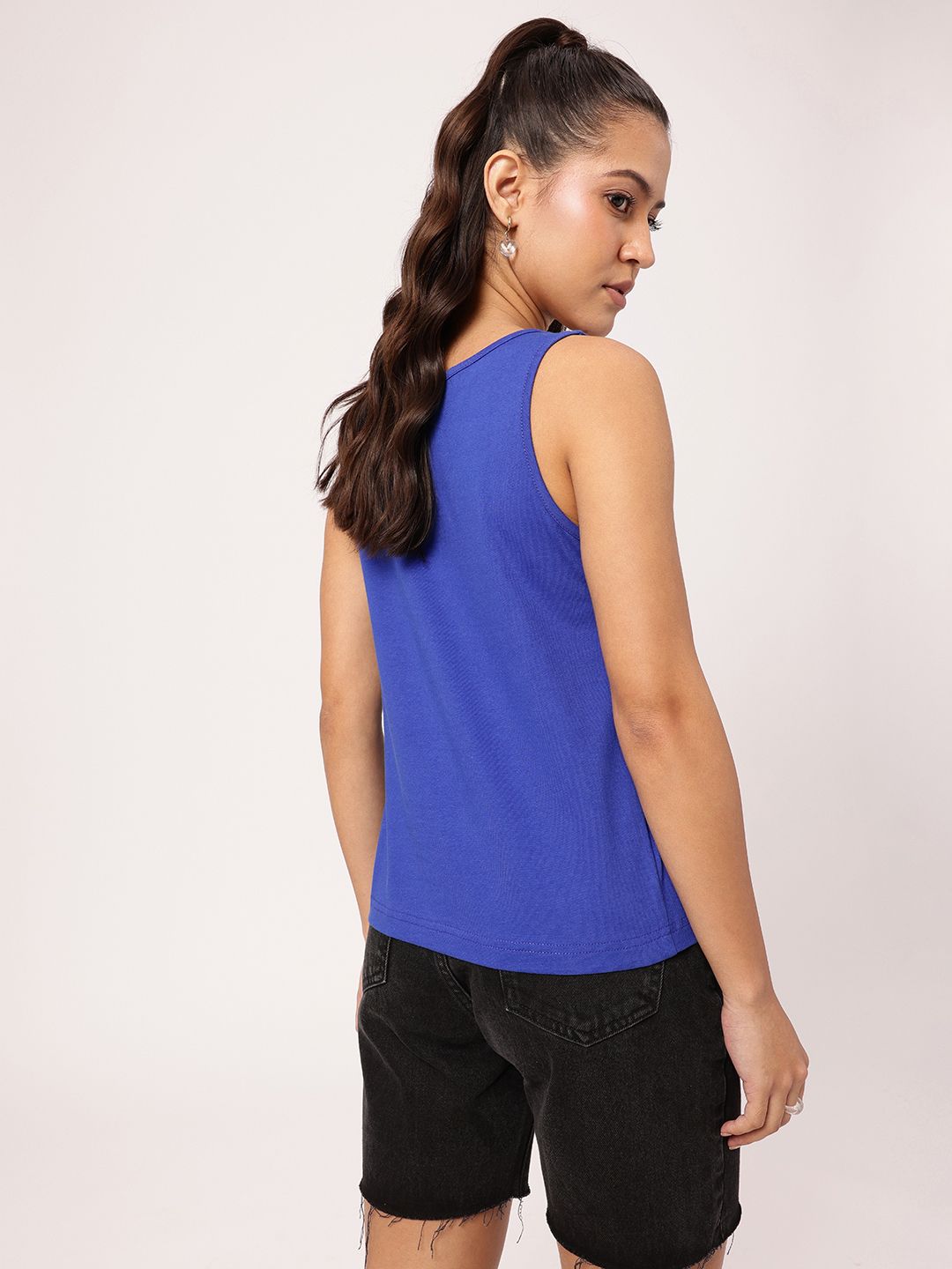 DressBerry Timeless Square Pleated Detail Sleeveless Top