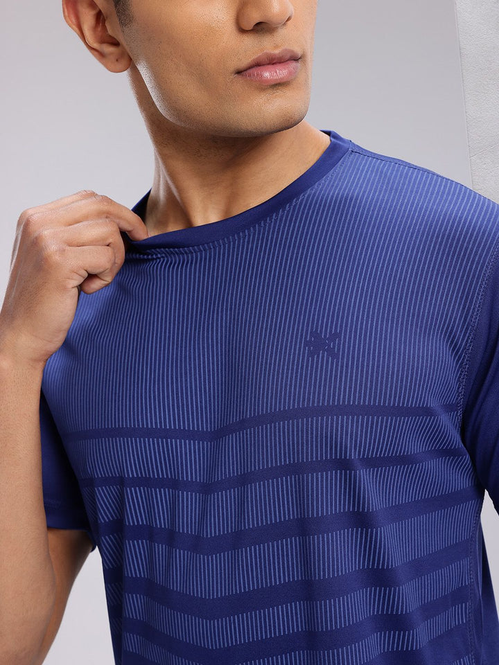 HRX by Hrithik Roshan Striped Rapid-Dry Training T-shirt