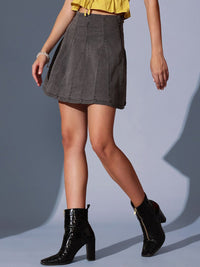 STREET 9 Woven Design A-Line Mini Skirt