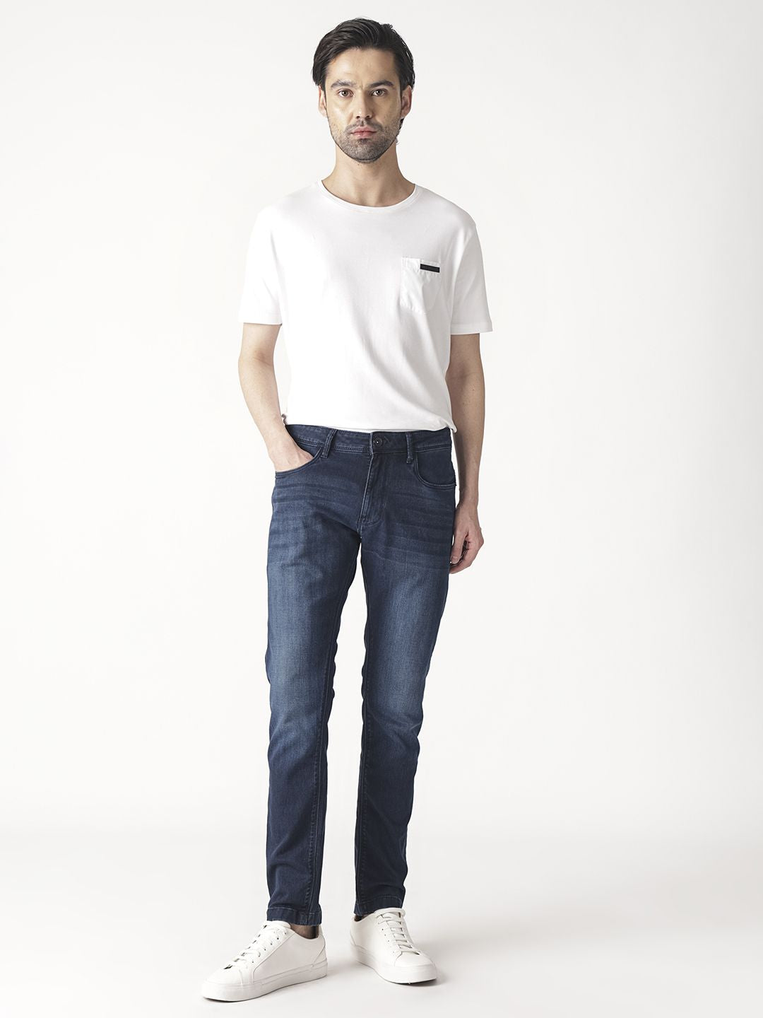 RARE RABBIT Men Oeko Mid-Rise Slim Fit Jeans