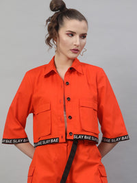 STREET 9 Women Orange Solid Lightweight Tailored Jacket