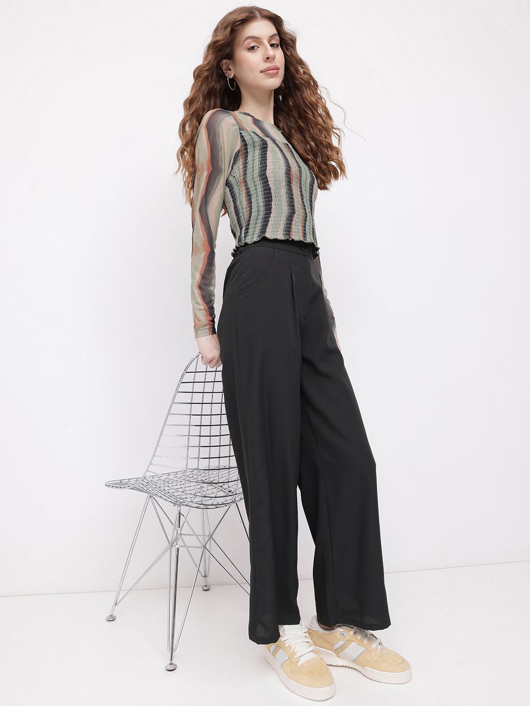 DressBerry Women Power Play Straight Fit Trousers