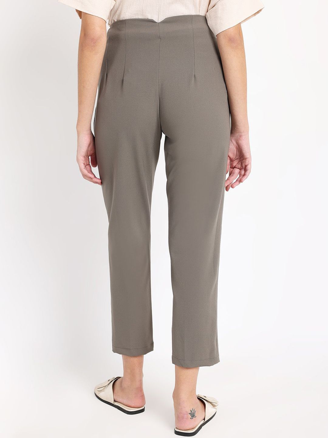 RAREISM Women Tailored Tapered Fit High-Rise Trousers