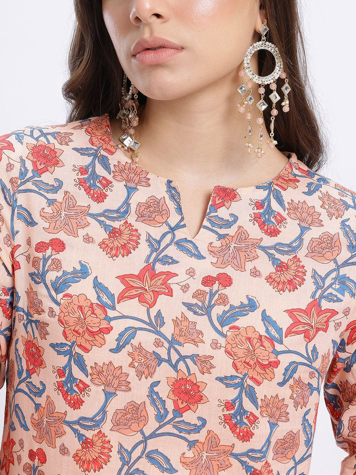 Anouk Ethnic Motifs Print Kurta With Trousers & With Dupatta