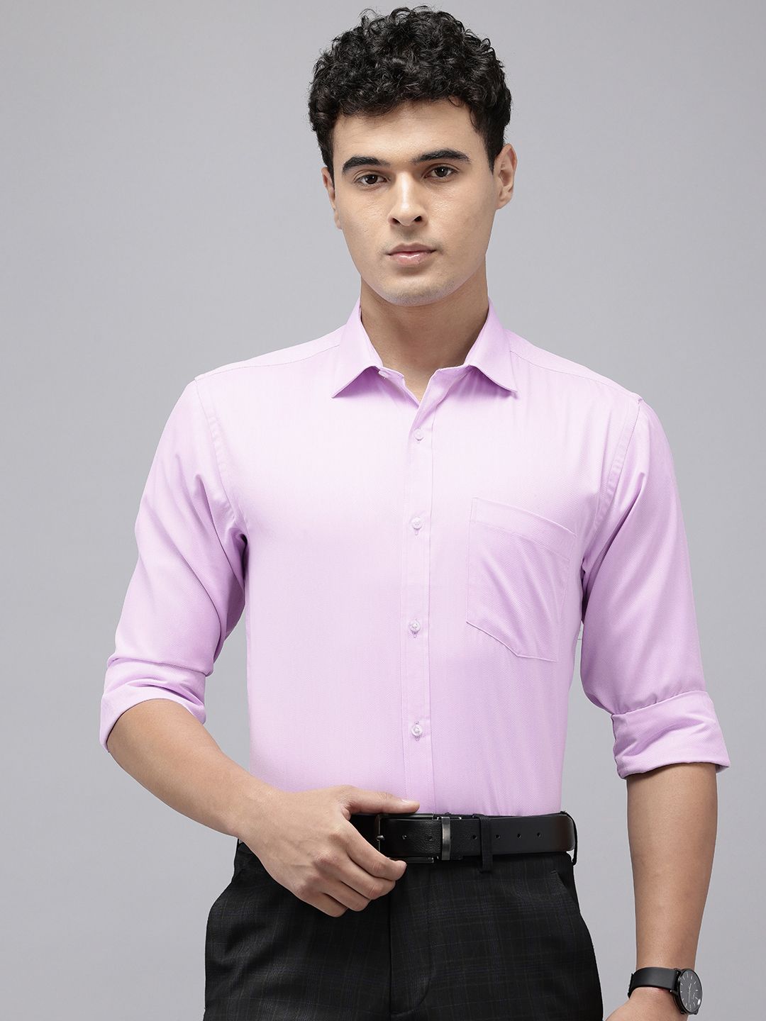 Park Avenue Slim Fit Geometric Self Designed Formal Shirt