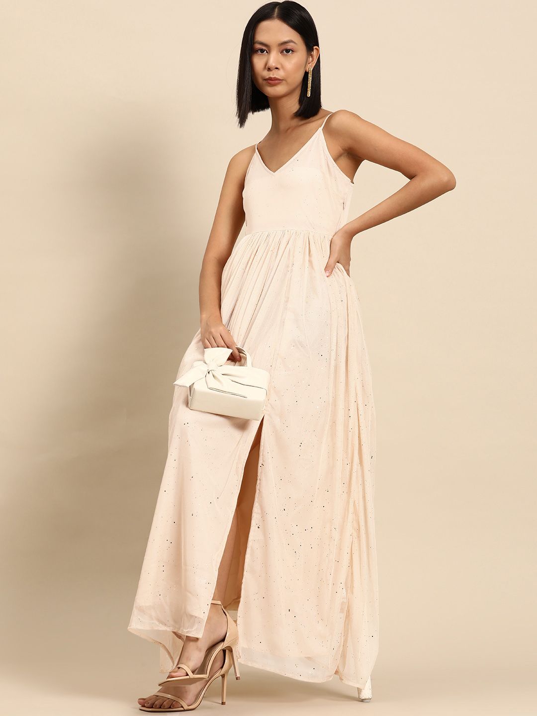 all about you Shoulder Straps Net Maxi Dress