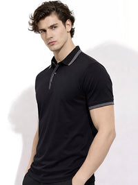 Baju-T Kolar Polo Berjalur ADRO Lelaki