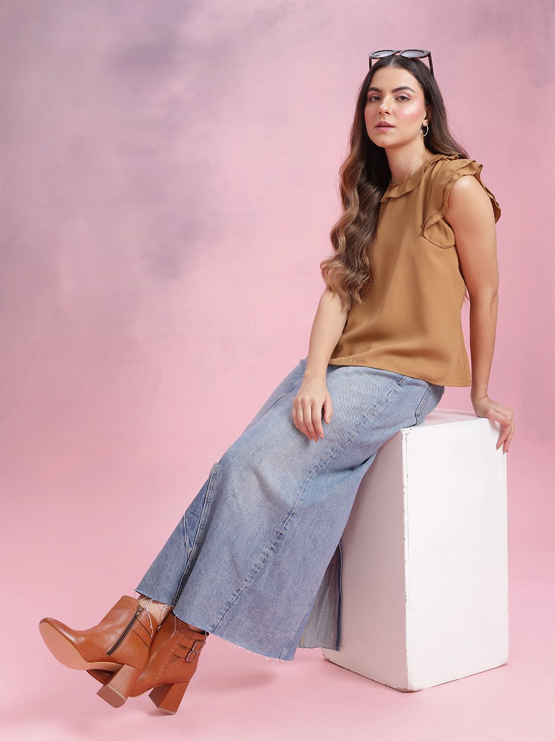 DressBerry Flutter Sleeve Ruffles Top