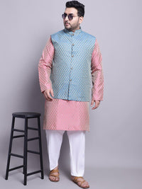 SOJANYA PLUS Woven Design Regular Kurta With Pyjamas & With Nehru Jacket