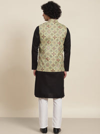 SOJANYA Mandarin Collar Regular Kurta With Trousers & Nehru Jacket