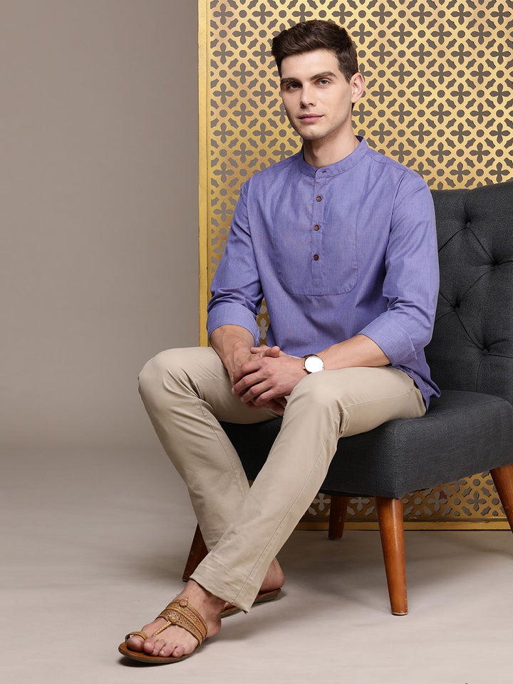 House of Pataudi Band Collar Rozana Kurta